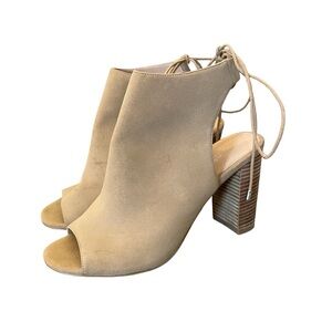 Charles David Tan Open-Toe Heeled Boots